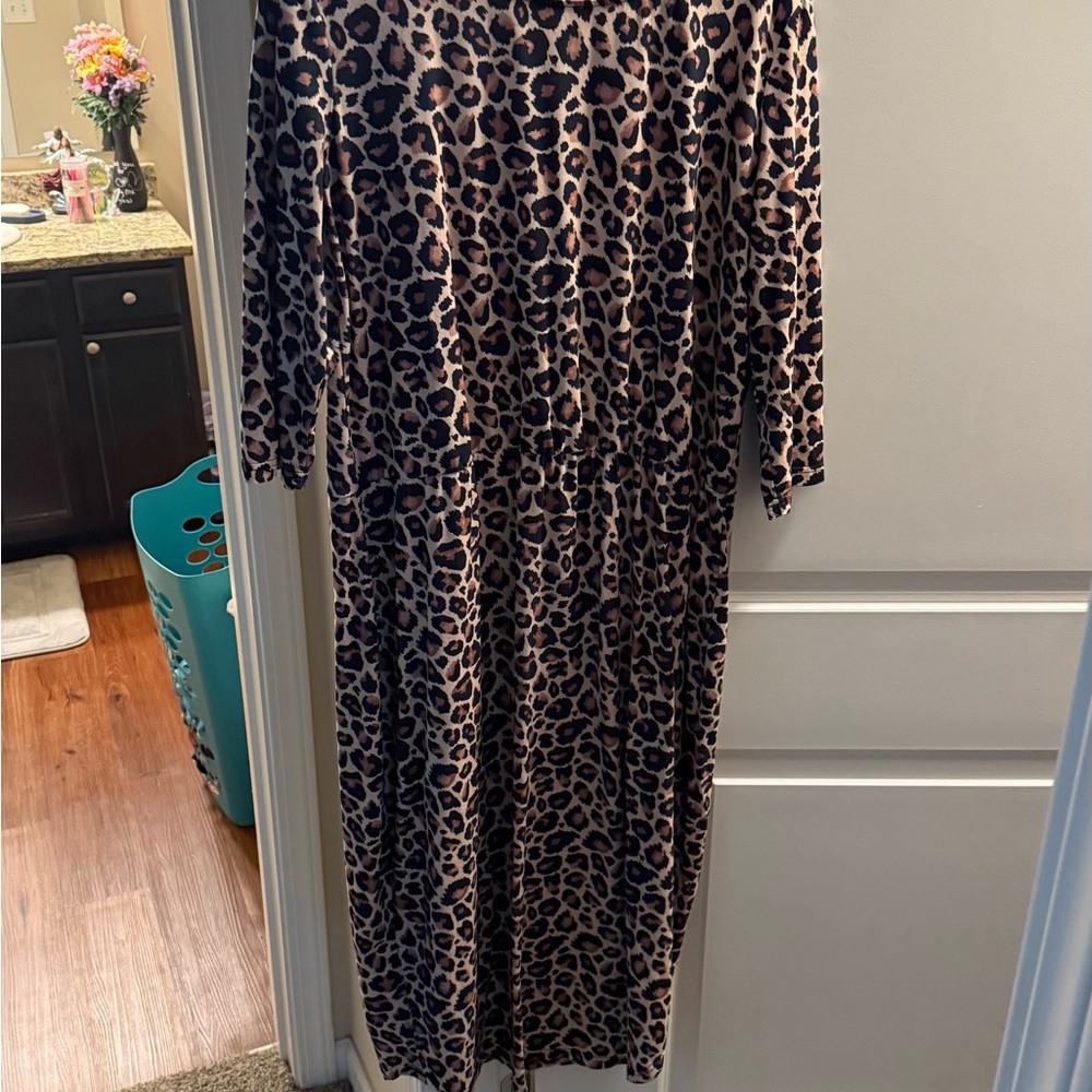 Leopard Print Midi Dress